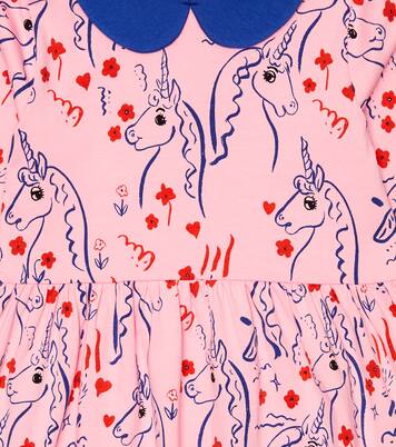 Unicorn printed cotton-blend dress | Mini Rodini