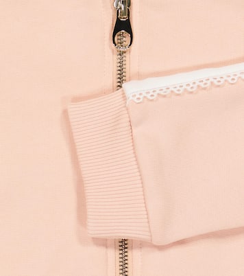 Crochet-trimmed jersey track jacket | Chloé Kids