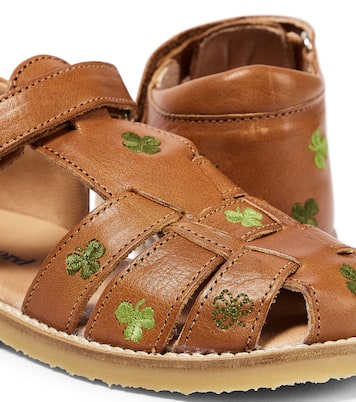 Embroidered leather sandals | Petit Nord