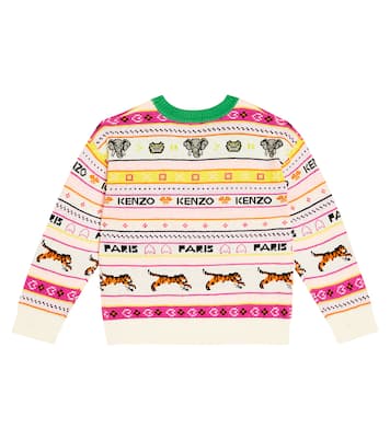 Intarsia cotton-blend sweater | Kenzo Kids