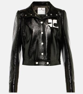 Reedition cropped vinyl jacket | Courrèges