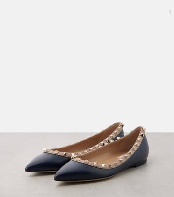 Rockstud leather ballet flats | Valentino Garavani