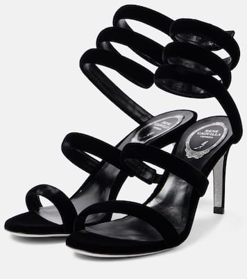 Sandalen Cleo 80 aus Samt | Rene Caovilla