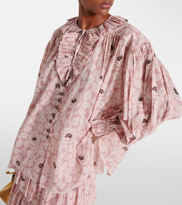 Ottie ruffled floral cotton top | Zimmermann