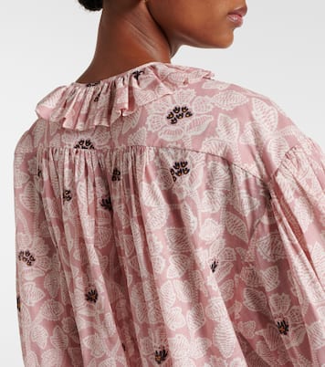 Ottie ruffled floral cotton top | Zimmermann
