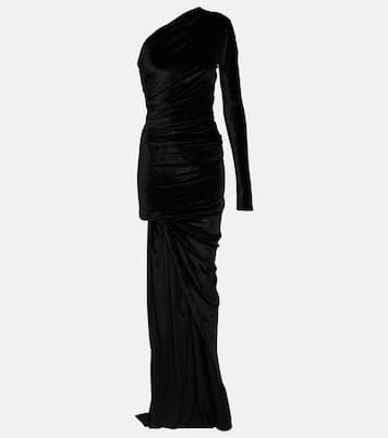 One-Shoulder-Robe aus Samt | Balenciaga