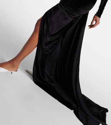 One-Shoulder-Robe aus Samt | Balenciaga