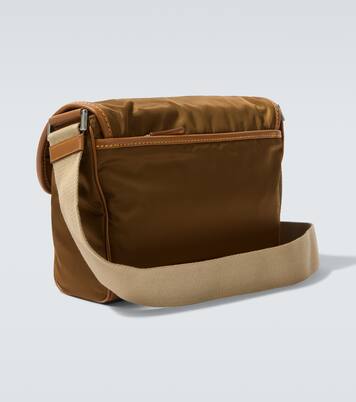 Re-Nylon leather-trimmed shoulder bag | Prada