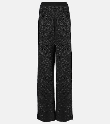 Weite High-Rise-Hose aus Häkelstrick | Toteme