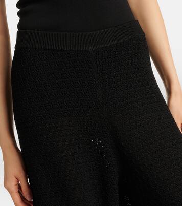 Weite High-Rise-Hose aus Häkelstrick | Toteme