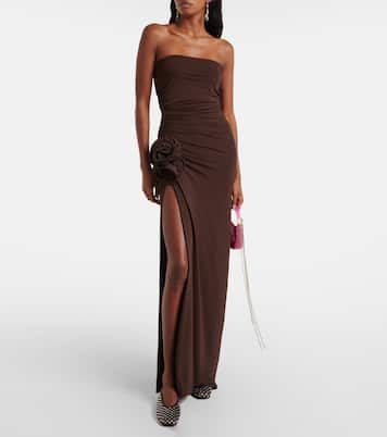 Crystal-embellished satin ballet flats | Magda Butrym