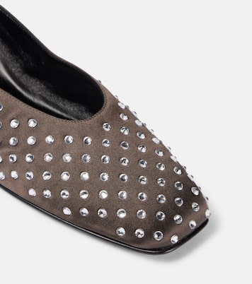 Crystal-embellished satin ballet flats | Magda Butrym