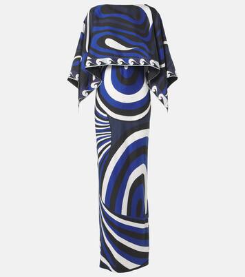 Iride silk slip dress and cape set | Pucci