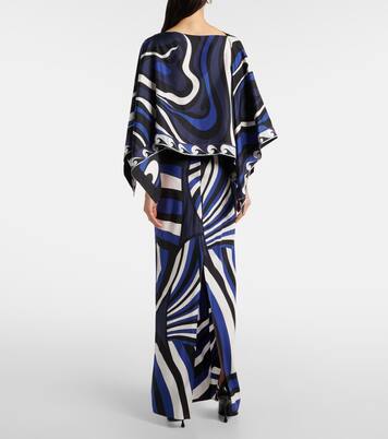 Iride silk slip dress and cape set | Pucci