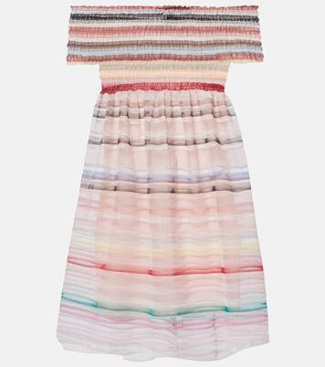 Robe rayée à encolure bardot | Susan Fang