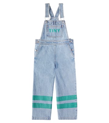 Stripes logo denim overalls | Tinycottons