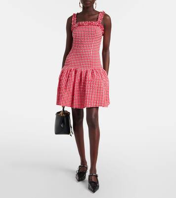 Minikleid aus Seersucker | Ganni