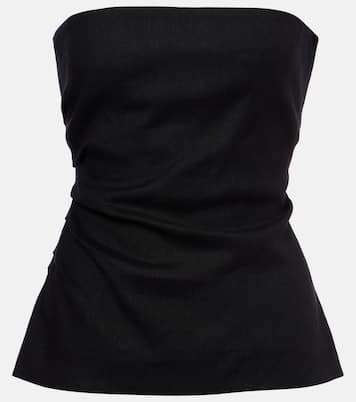 Dorian linen-blend tube top | SIR