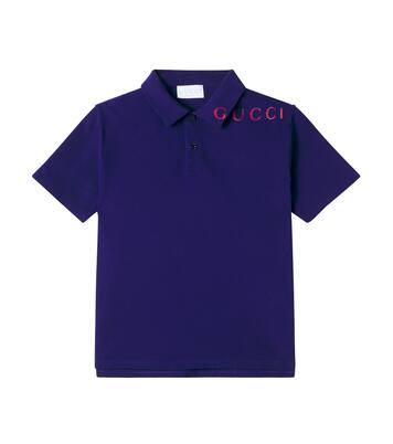 Logo cotton-blend polo shirt | Gucci Kids