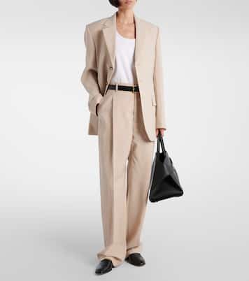 Gerade Mid-Rise-Hose aus Wolle | Wardrobe.NYC