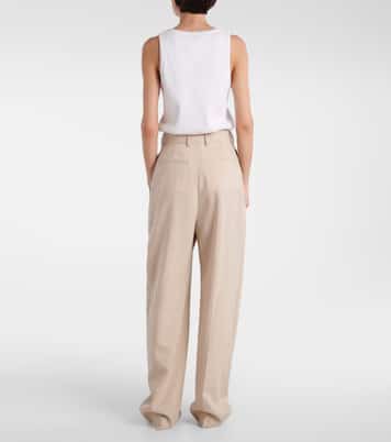 Gerade Mid-Rise-Hose aus Wolle | Wardrobe.NYC