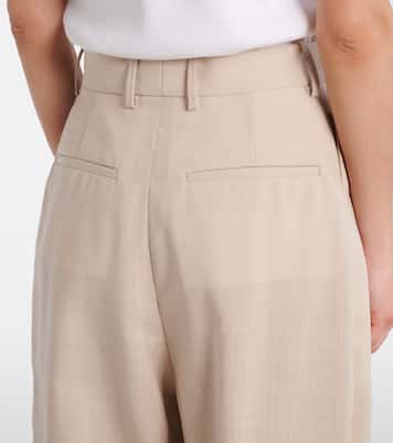 Gerade Mid-Rise-Hose aus Wolle | Wardrobe.NYC