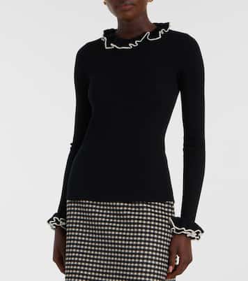 Ruffled virgin wool sweater | Valentino