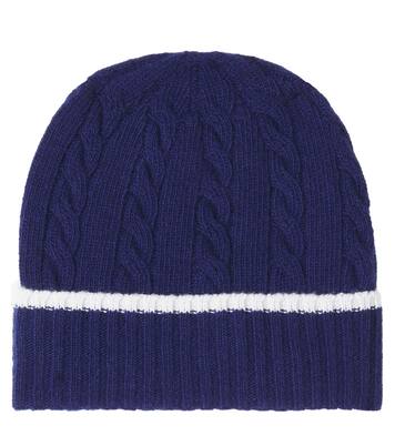Cable-knit logo virgin wool beanie | Moncler Enfant