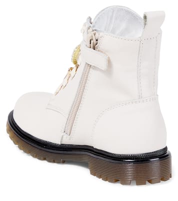 Embellished leather lace-up boots | Monnalisa