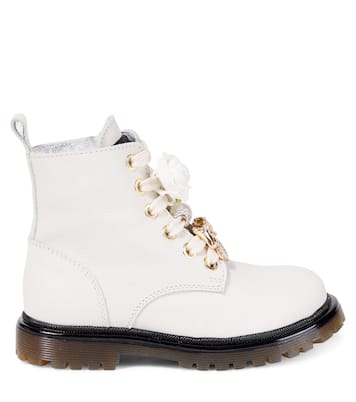 Embellished leather lace-up boots | Monnalisa