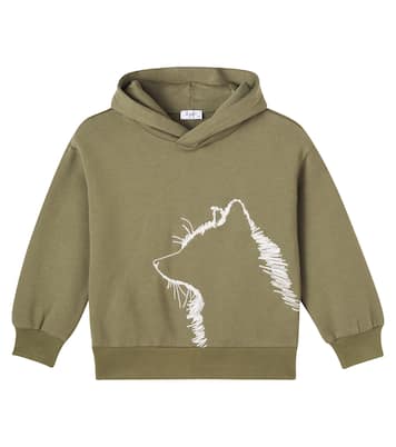 Embroidered cotton jersey hoodie | Il Gufo