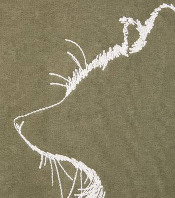 Embroidered cotton jersey hoodie | Il Gufo