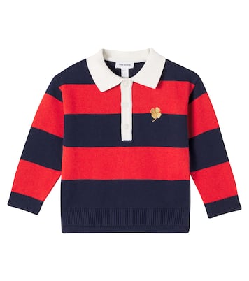 Striped cotton and wool polo sweater | Mini Rodini