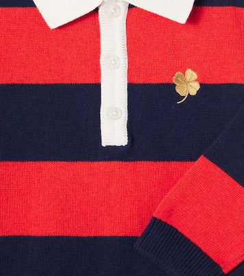 Striped cotton and wool polo sweater | Mini Rodini