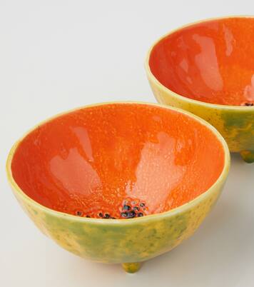 Tropical Fruits Papaya set of 4 earthenware bowls | Bordallo Pinheiro