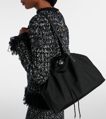 New Trick leather-trimmed tote bag | Moncler