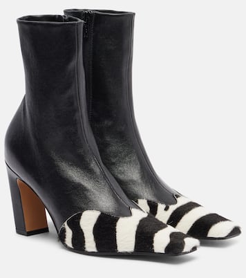 Nevada 85 calf hair and leather ankle boots | Khaite