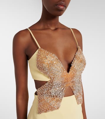 Abito corto Zilia con perle e cristalli | Costarellos