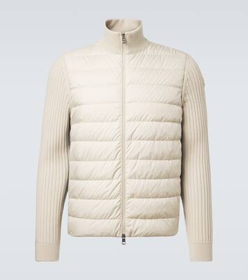 羽绒拼接羊毛边饰拉链开衫 | Moncler