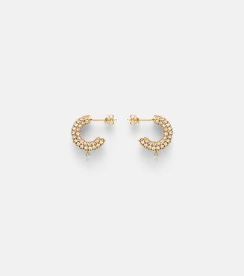Helios 18kt gold hoop earrings with diamonds | Persée