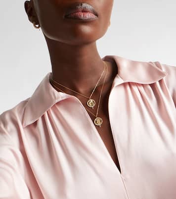 Lucky Charm Horseshoe 18kt gold necklace with diamonds | Persée