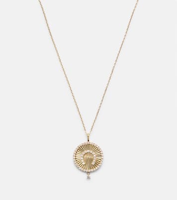 Lucky Charm Horseshoe 18kt gold necklace with diamonds | Persée