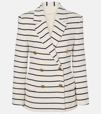 Knitted striped cotton blazer | Brunello Cucinelli