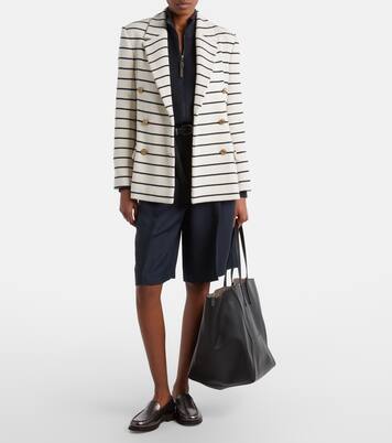 Knitted striped cotton blazer | Brunello Cucinelli