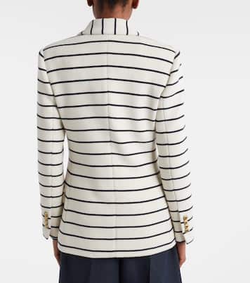 Knitted striped cotton blazer | Brunello Cucinelli