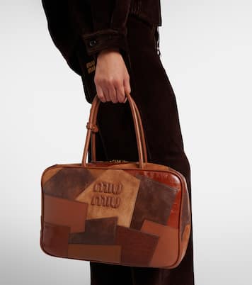 Tote Bag aus Leder mit Veloursleder | Miu Miu