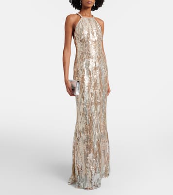 Sequined silk-blend gown | Elie Saab