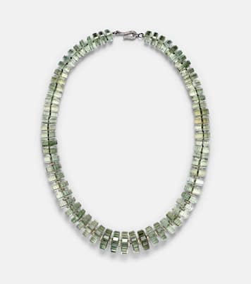Aura sterling silver beaded necklace with gemstones | Ileana Makri