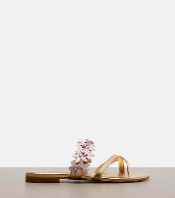 Fiosabi appliqué leather thong sandals | Manolo Blahnik