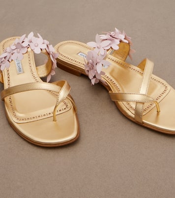 Fiosabi appliqué leather thong sandals | Manolo Blahnik